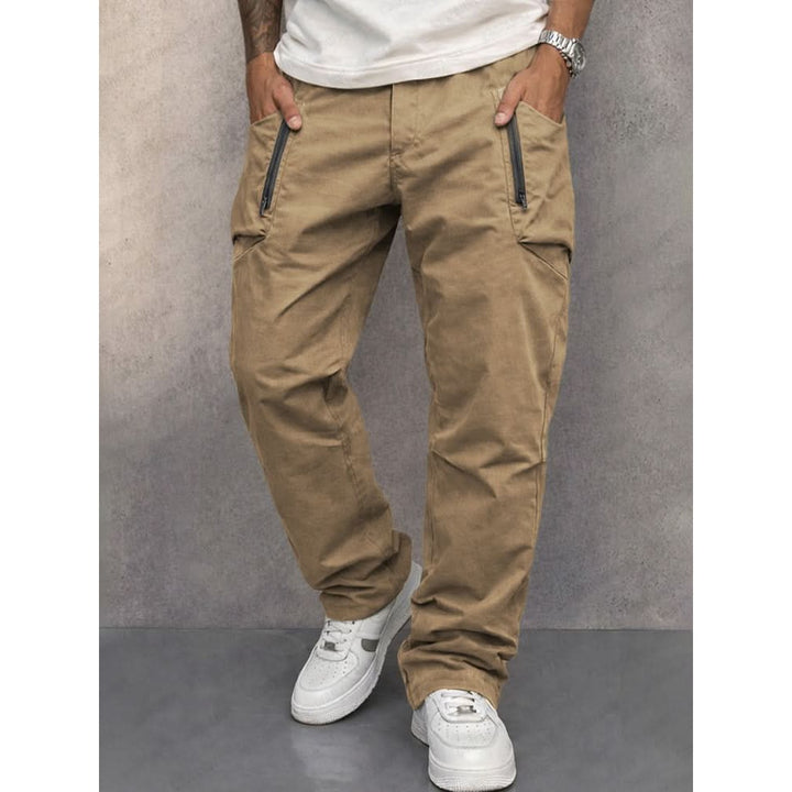Pantalon cargo homme en coton – poches zippées sécurisées