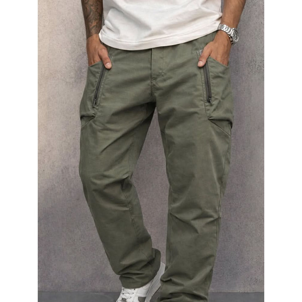 Pantalon cargo homme en coton – poches zippées sécurisées