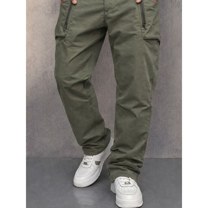 Pantalon cargo homme en coton – poches zippées sécurisées