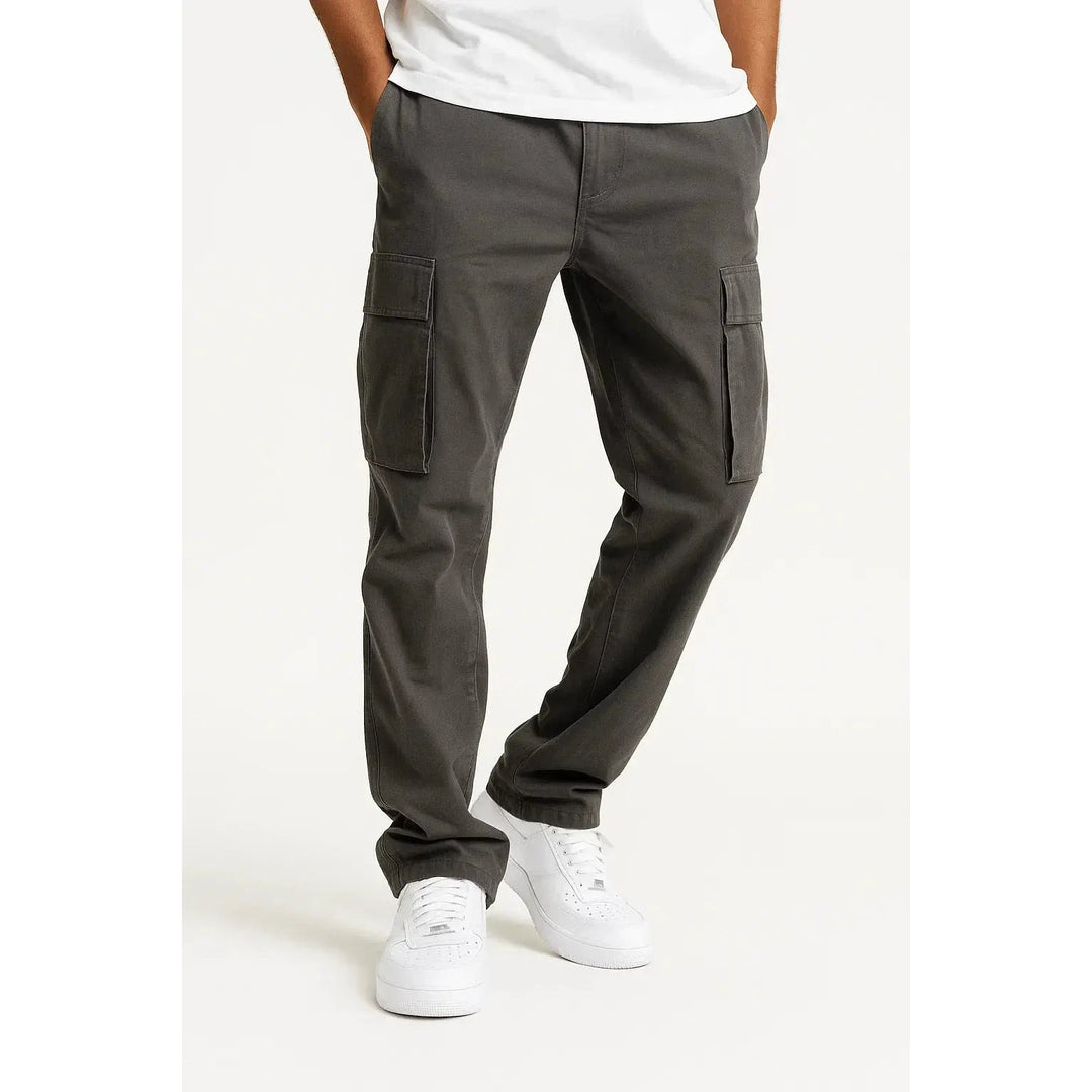 Pantalon cargo homme en pur coton – coupe ample, taille élastiquée
