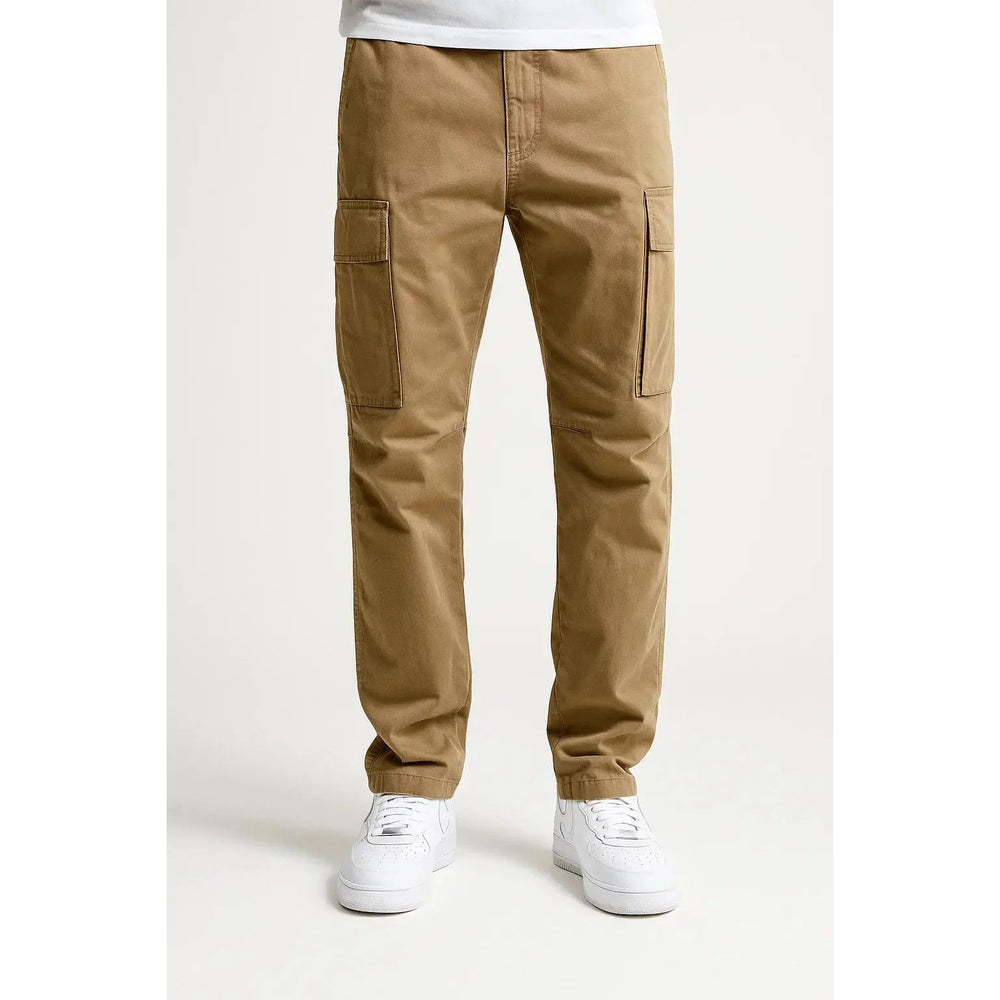 Pantalon cargo homme en pur coton – coupe ample, taille élastiquée