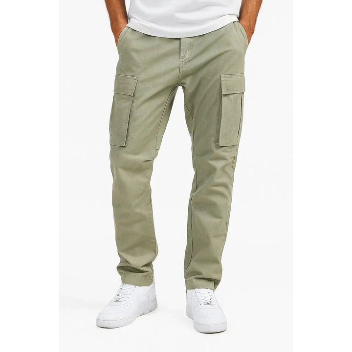 Pantalon cargo homme en pur coton – coupe ample, taille élastiquée