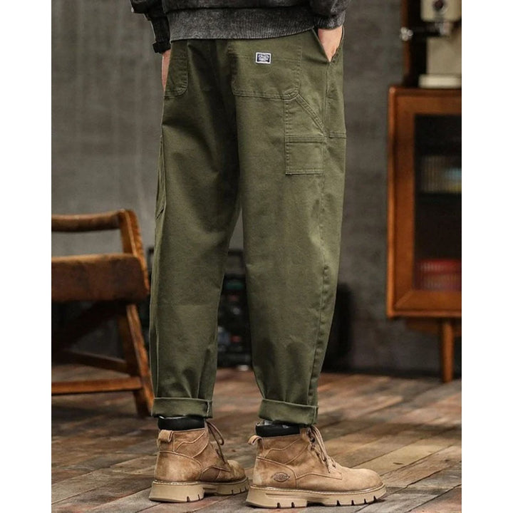 Pantalon cargo homme vintage en coton – coupe droite