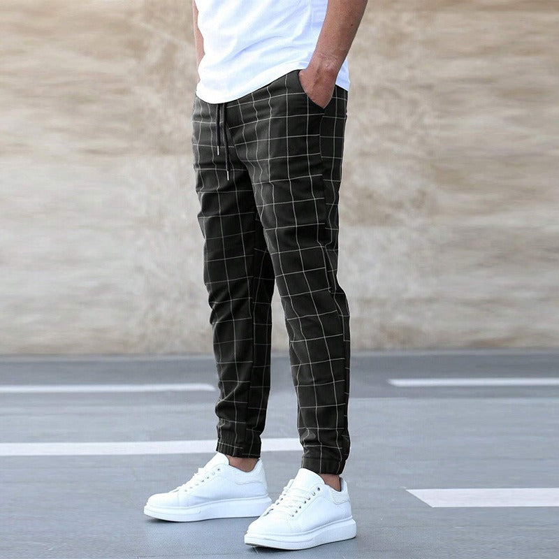 Pantalon de jogging homme à carreaux – confort décontracté