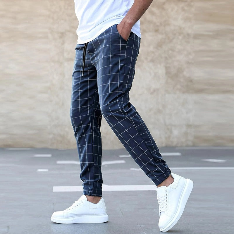Pantalon de jogging homme à carreaux – confort décontracté