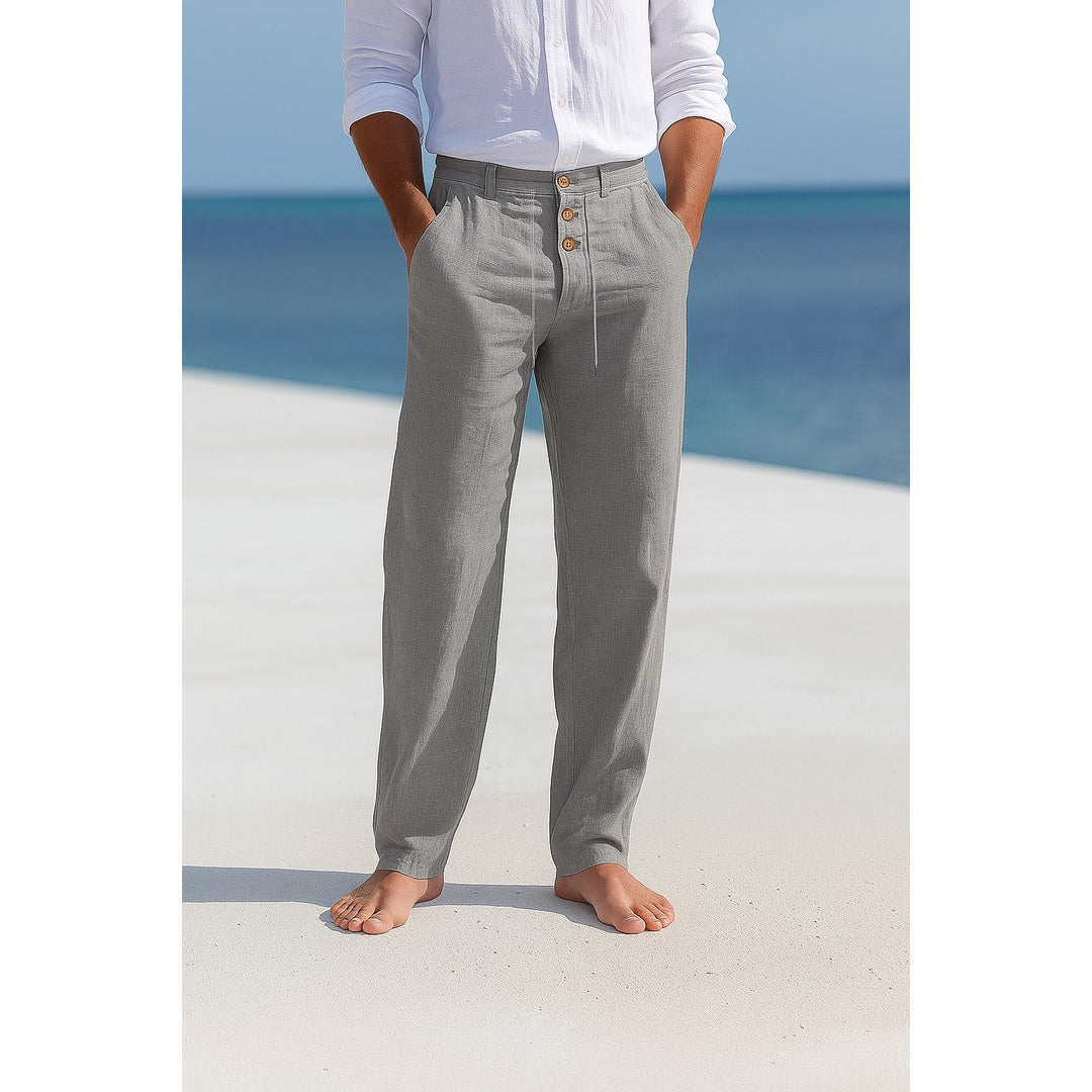 Pantalon droit homme en lin et coton – léger et respirant