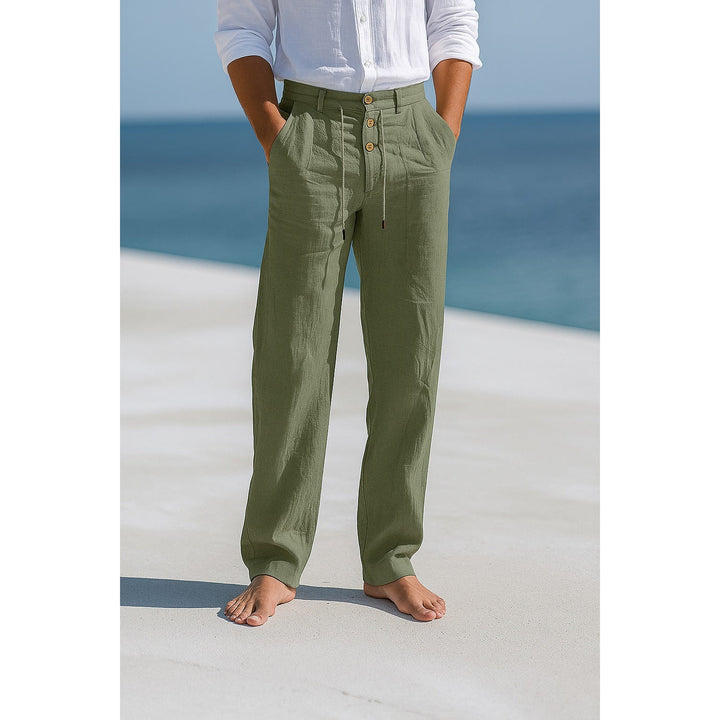 Pantalon droit homme en lin et coton – léger et respirant