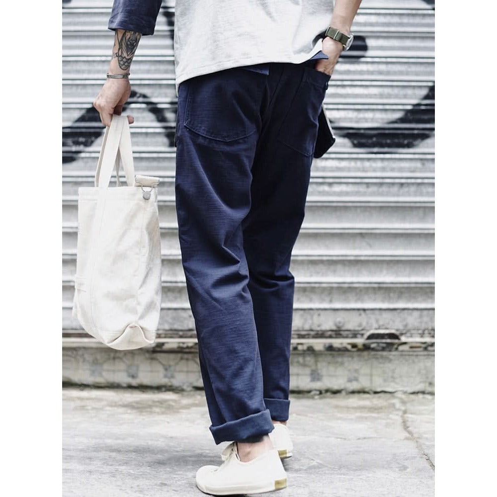 Pantalon fatigue homme coupe droite – 100 % coton texturé