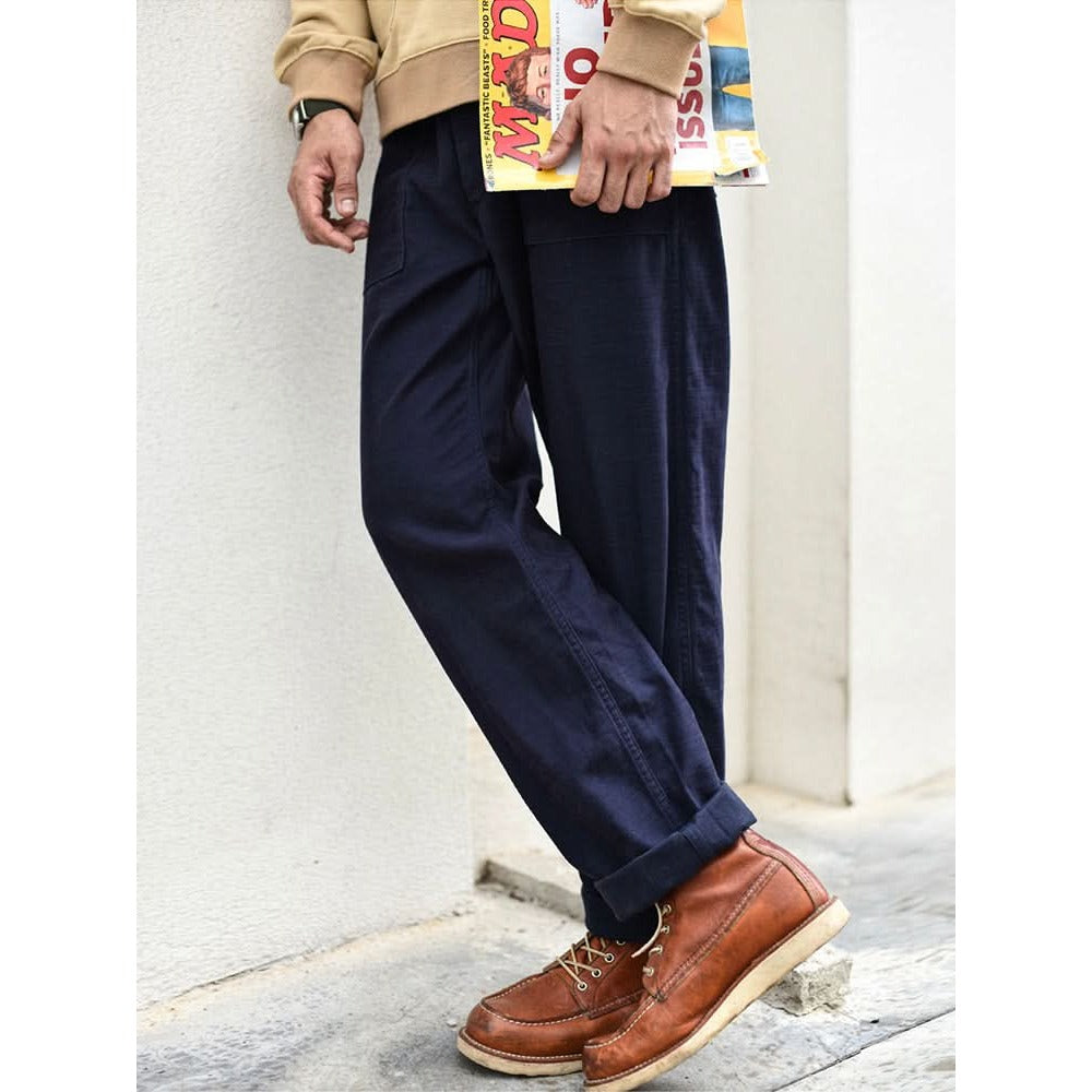 Pantalon fatigue homme coupe droite – 100 % coton texturé