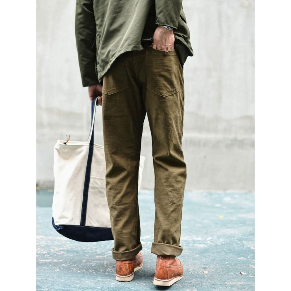 Pantalon fatigue homme coupe droite – 100 % coton texturé