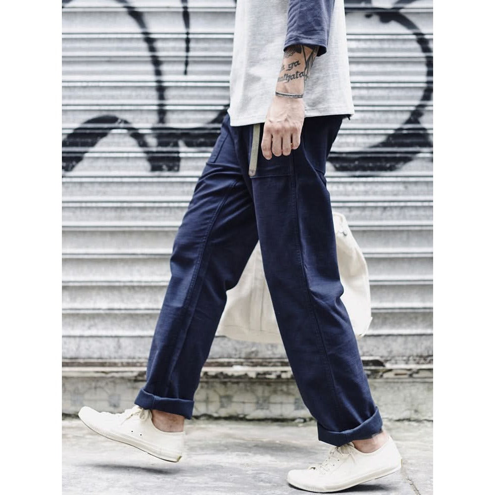 Pantalon fatigue homme coupe droite – 100 % coton texturé