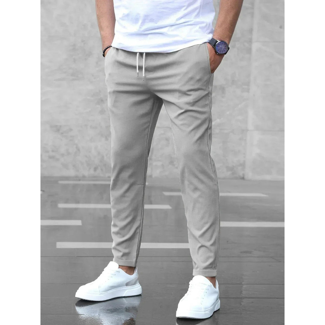 Pantalon fuselé homme taille à cordon – style toutes saisons