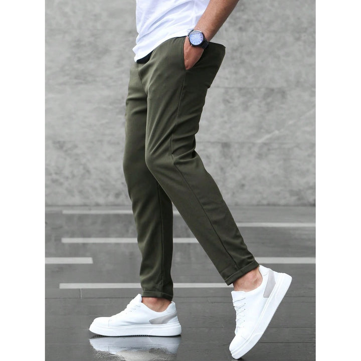 Pantalon fuselé homme taille à cordon – style toutes saisons