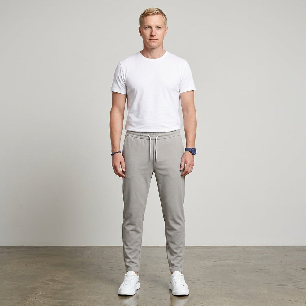 Pantalon fuselé homme taille à cordon – style toutes saisons