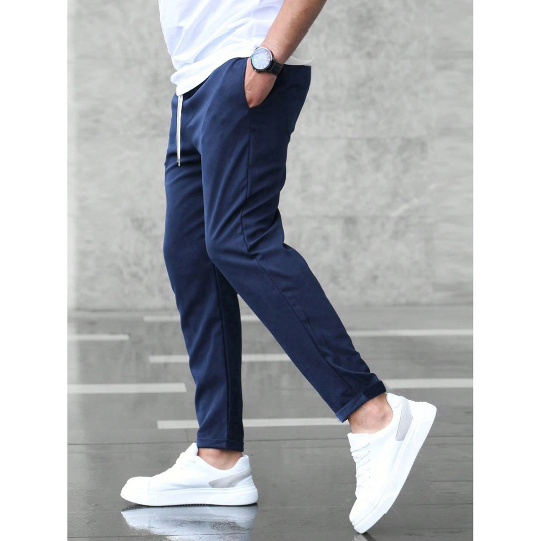 Pantalon fuselé homme taille à cordon – style toutes saisons