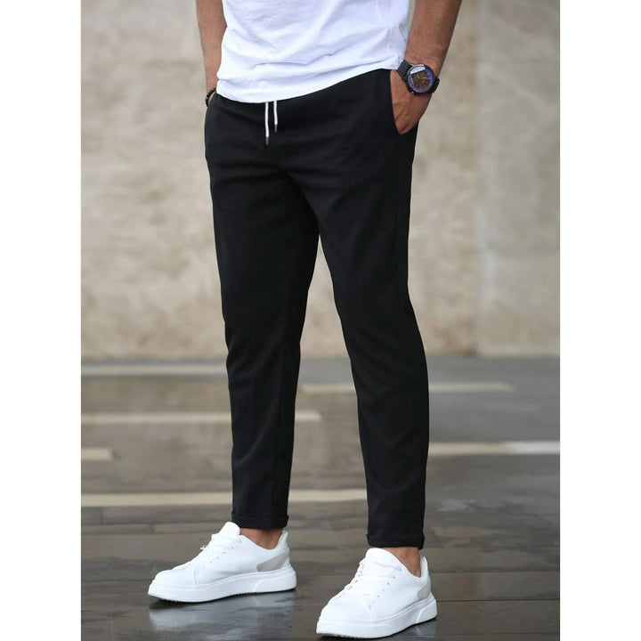 Pantalon fuselé homme taille à cordon – style toutes saisons