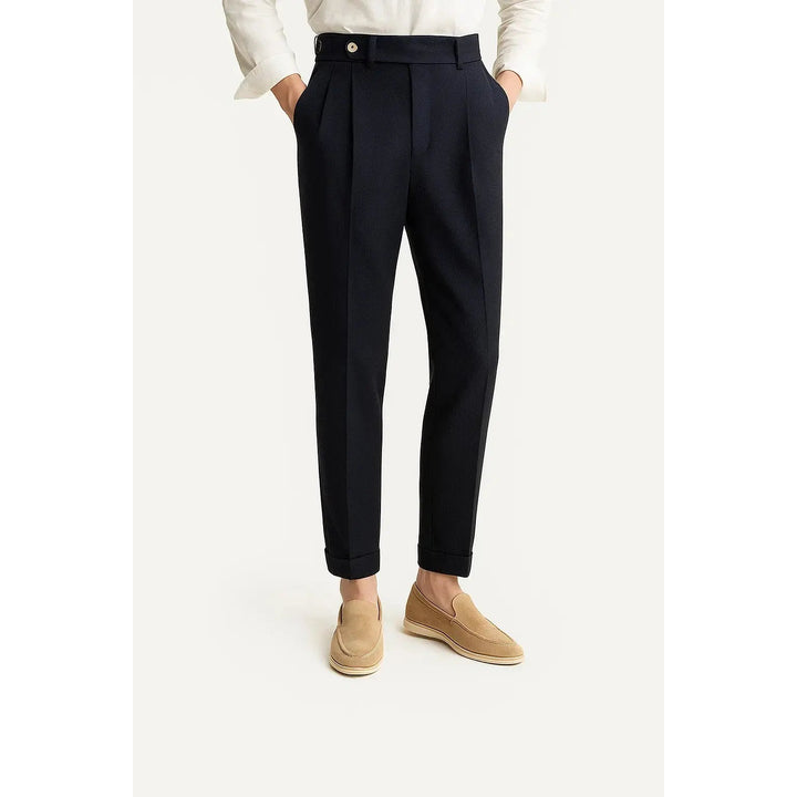 Pantalon homme élégant à plis – coupe moderne ajustée
