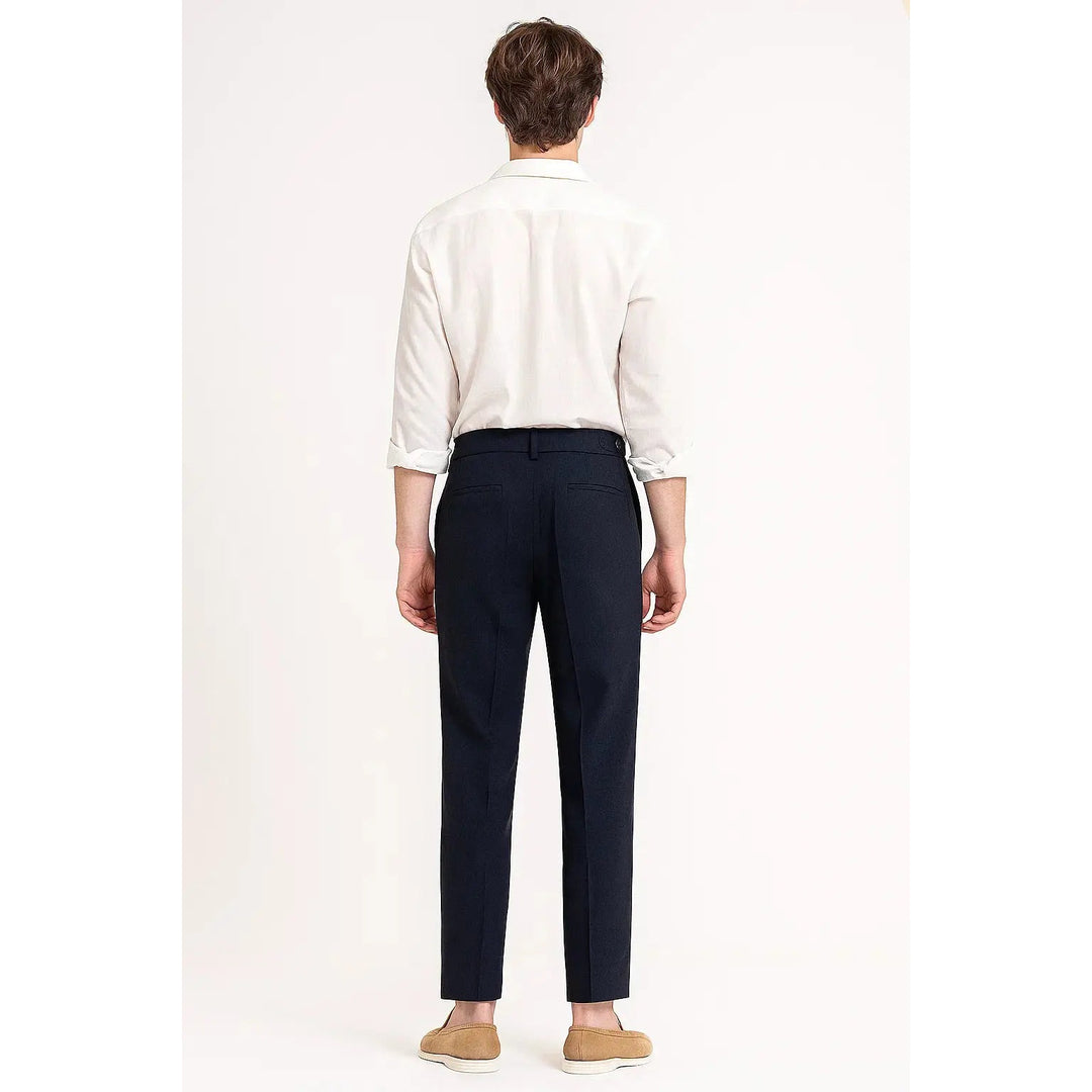 Pantalon homme élégant à plis – coupe moderne ajustée