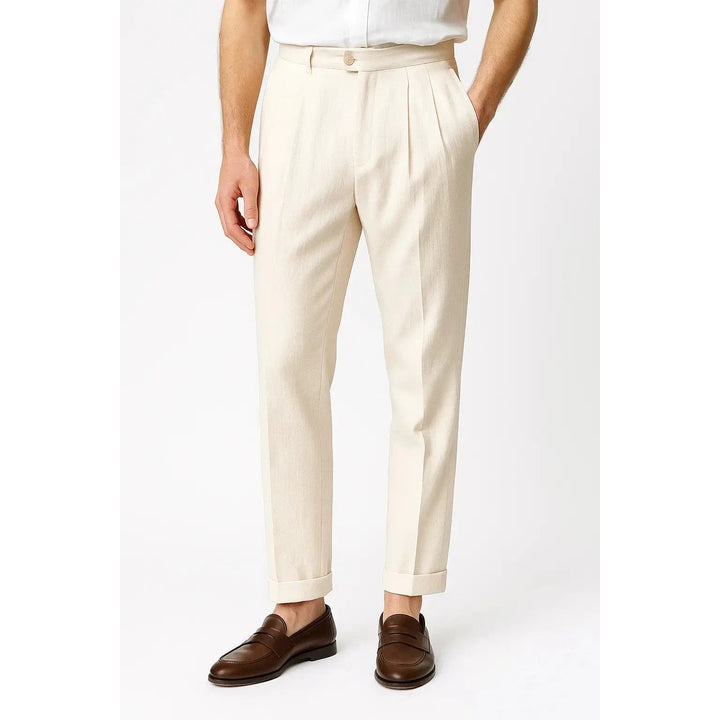 Pantalon homme élégant à plis – coupe moderne ajustée