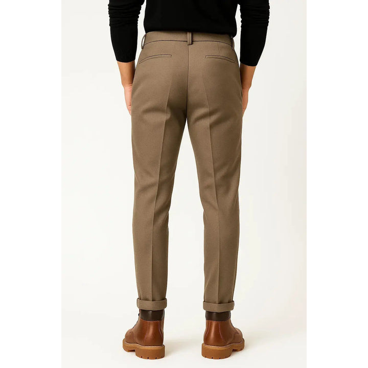 Pantalon homme en laine mélangée – coupe fuselée à plis