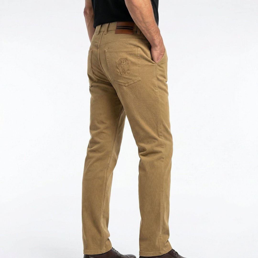 Pantalon homme en twill de coton épais – coupe structurée