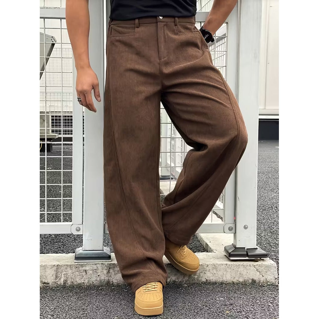 Pantalon homme en velours côtelé – coupe droite ample