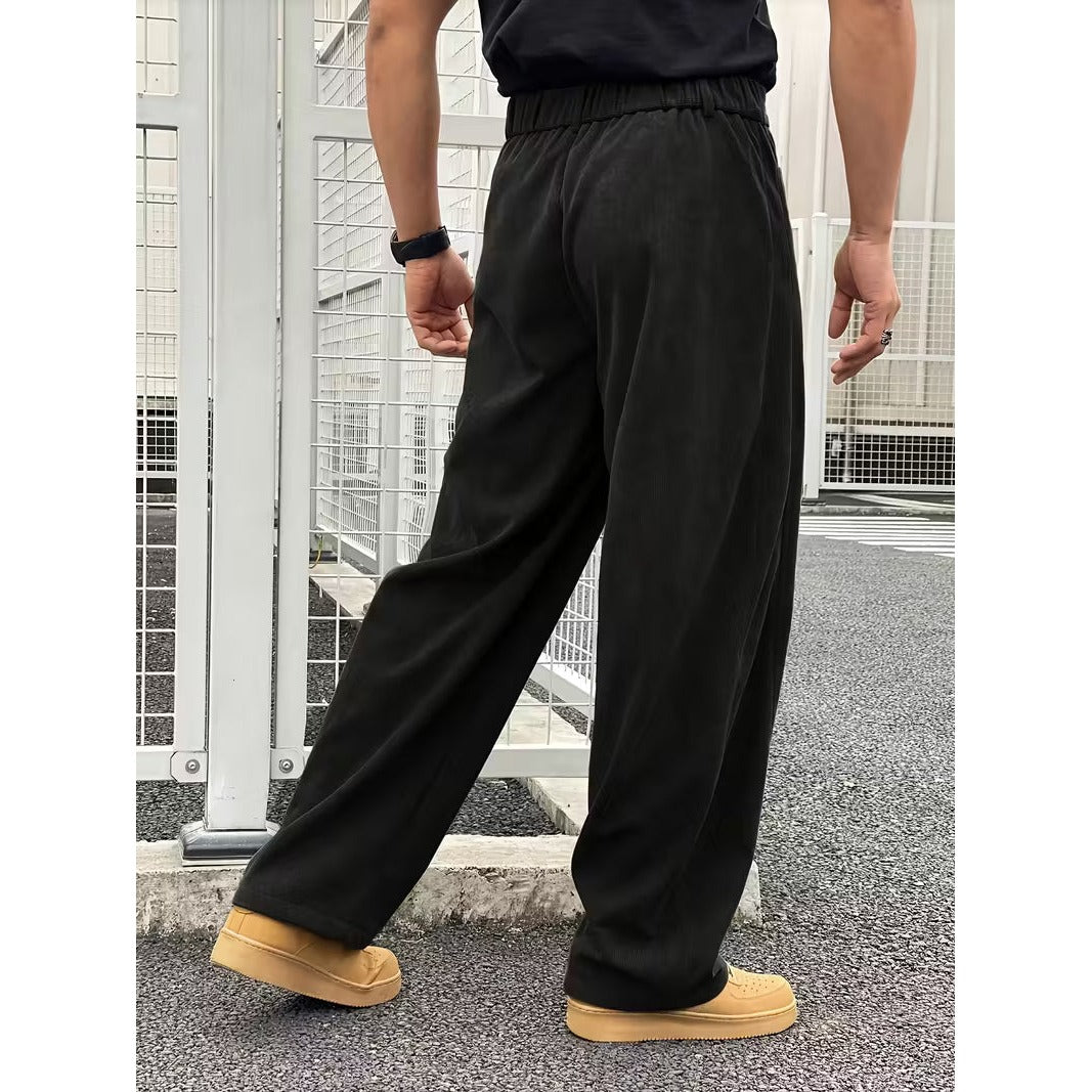 Pantalon homme en velours côtelé – coupe droite ample
