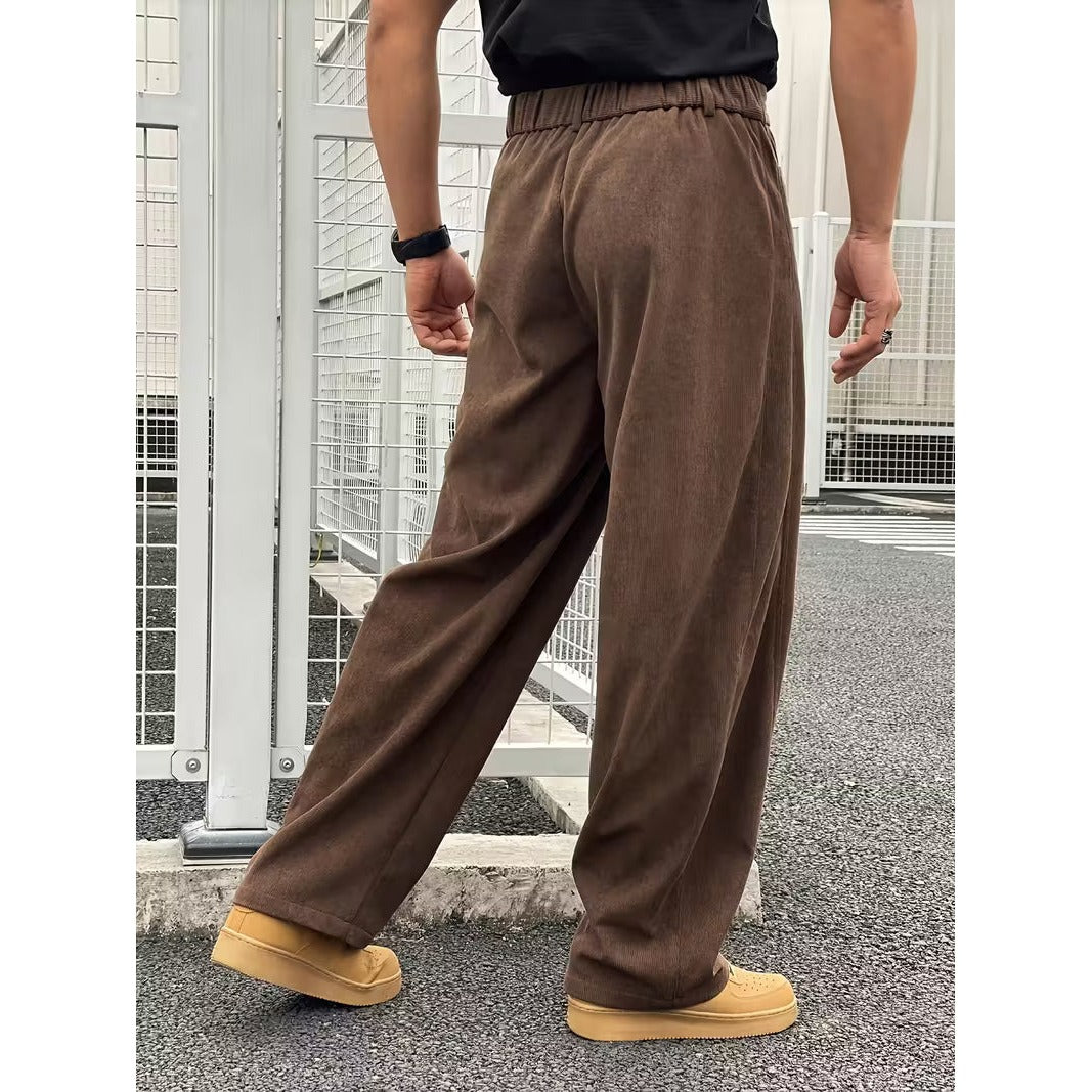 Pantalon homme en velours côtelé – coupe droite ample