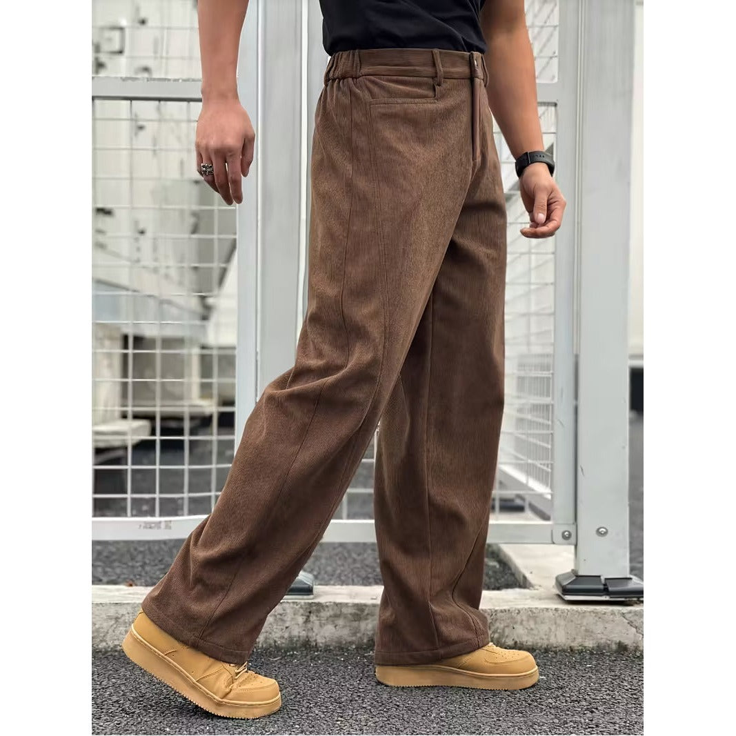 Pantalon homme en velours côtelé – coupe droite ample