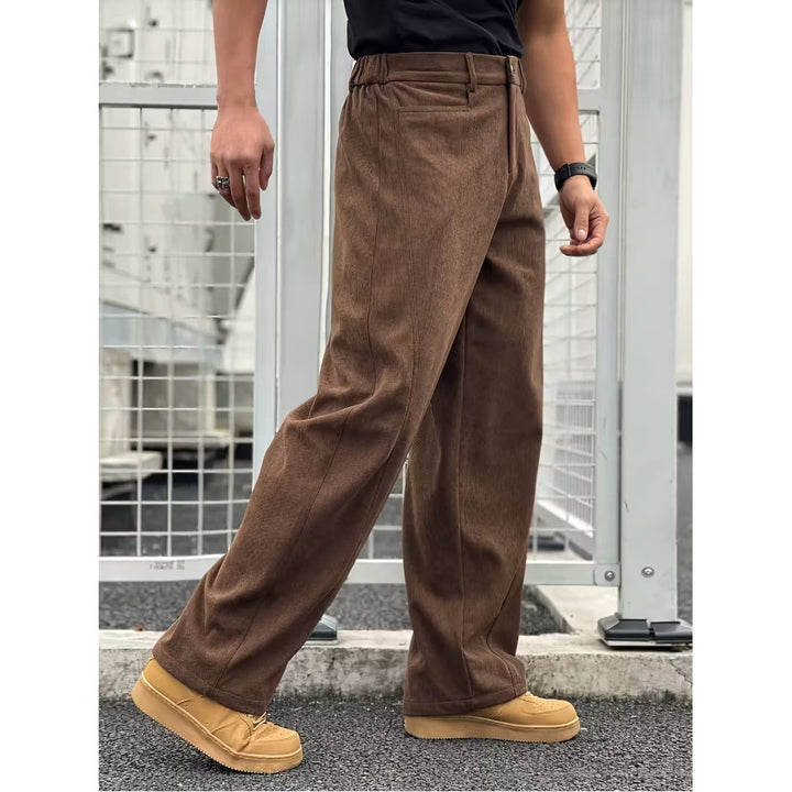 Pantalon homme en velours côtelé – coupe droite ample