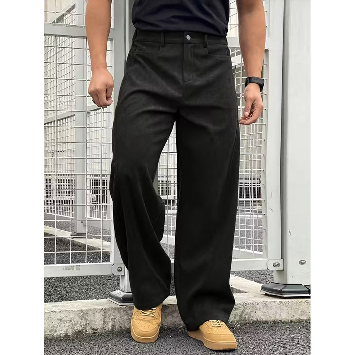 Pantalon homme en velours côtelé – coupe droite ample
