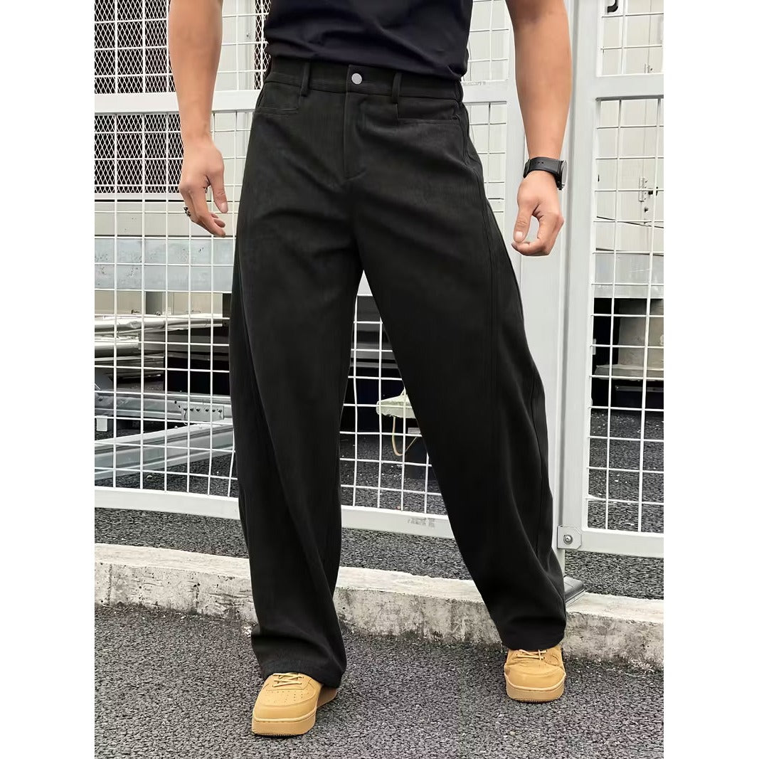 Pantalon homme en velours côtelé – coupe droite ample