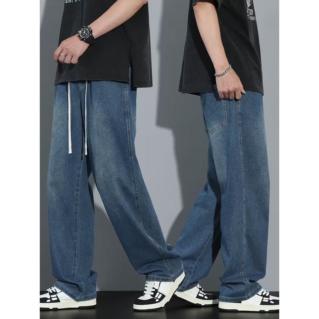 Pantalon homme jambe droite coupe ample – taille élastique