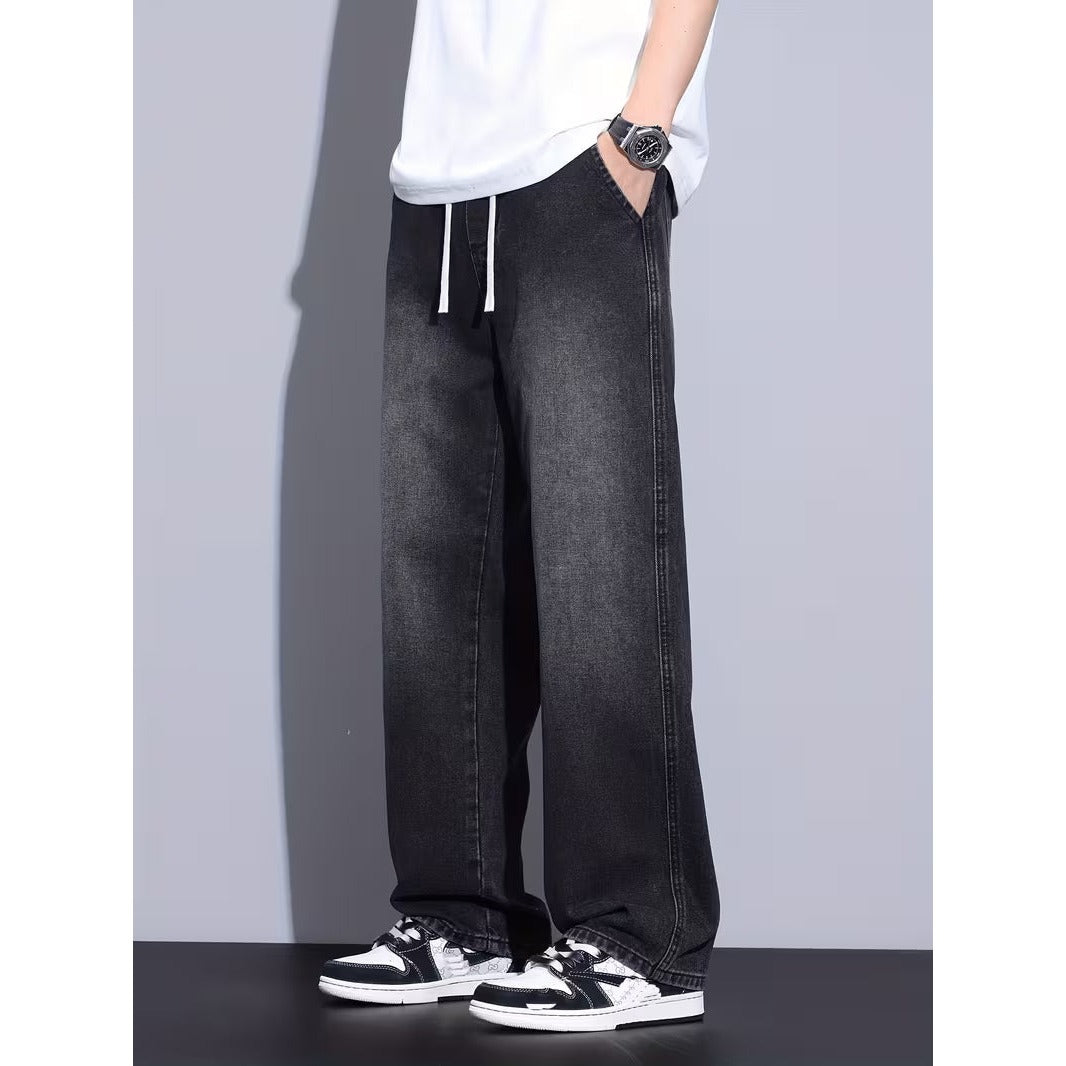Pantalon homme jambe droite coupe ample – taille élastique