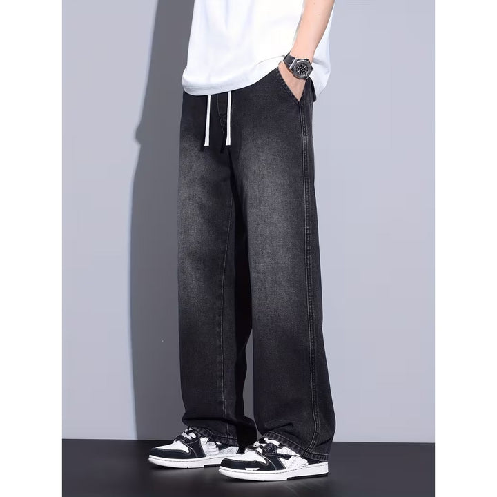 Pantalon homme jambe droite coupe ample – taille élastique