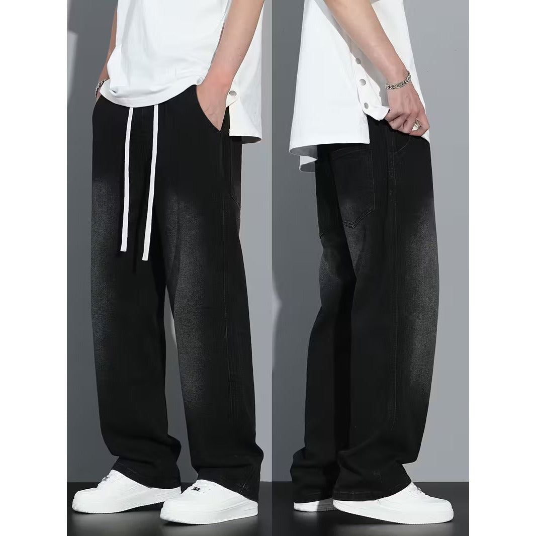 Pantalon homme jambe droite coupe ample – taille élastique