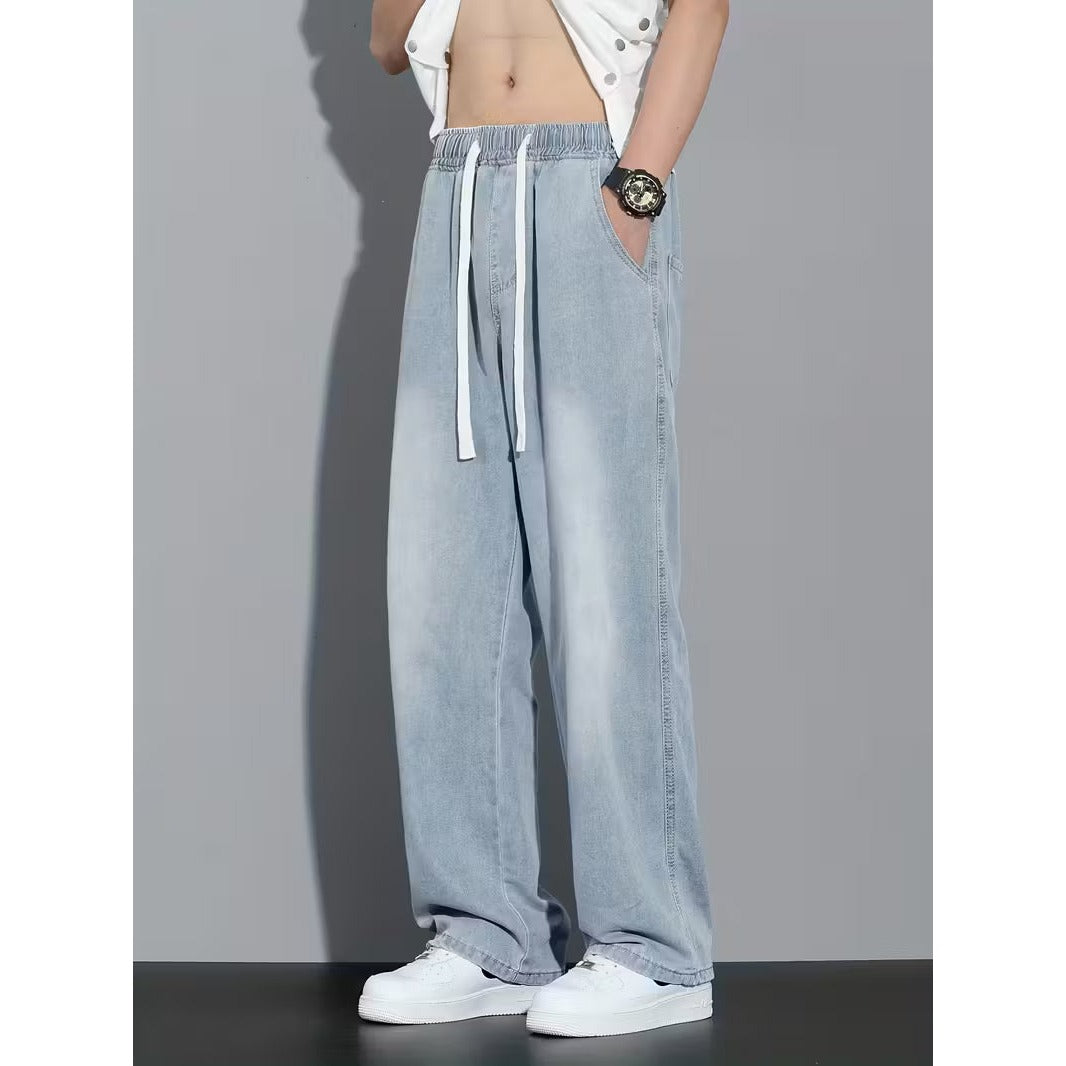 Pantalon homme jambe droite coupe ample – taille élastique