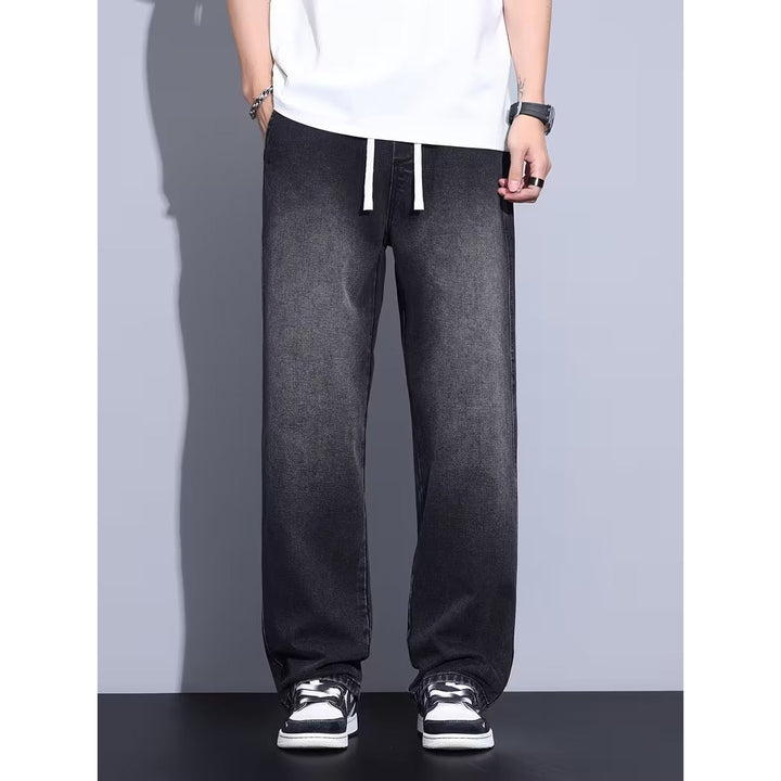 Pantalon homme jambe droite coupe ample – taille élastique