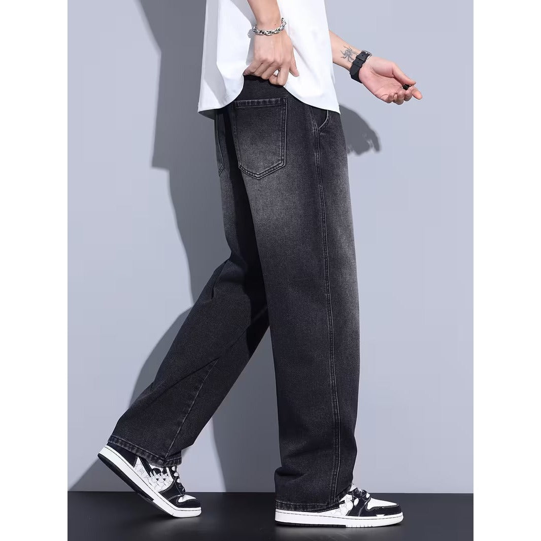 Pantalon homme jambe droite coupe ample – taille élastique