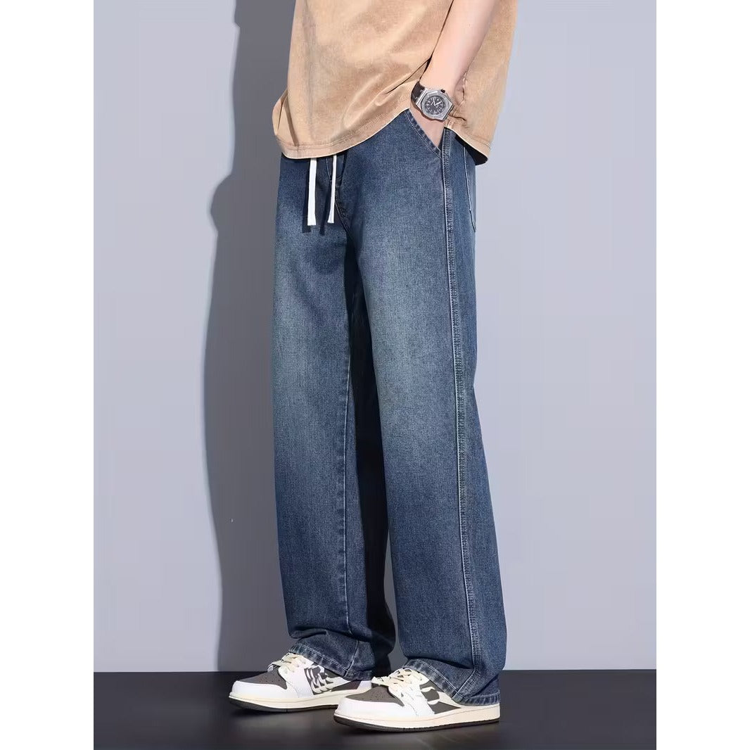 Pantalon homme jambe droite coupe ample – taille élastique
