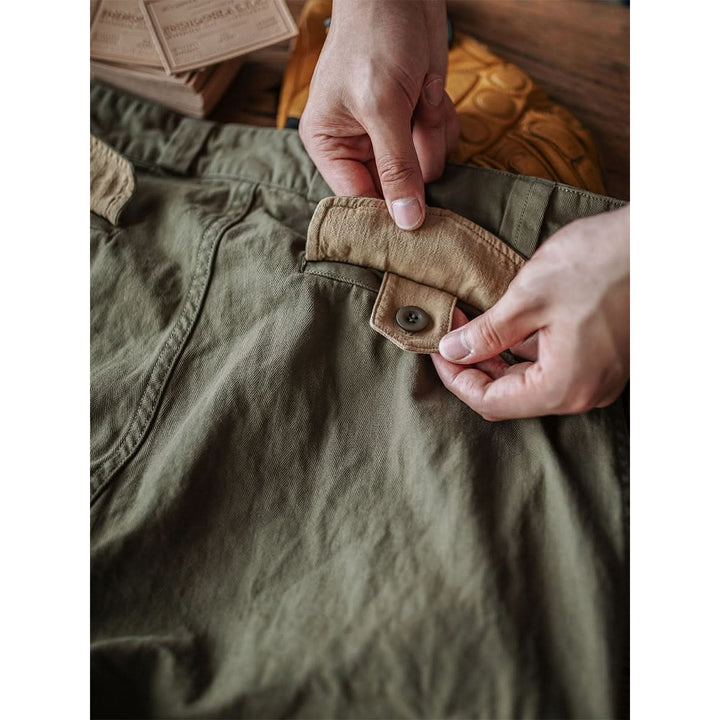 Pantalon homme style militaire M-47 – coton chevrons épais