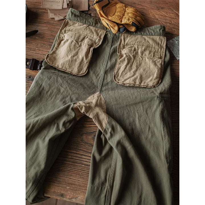 Pantalon homme style militaire M-47 – coton chevrons épais