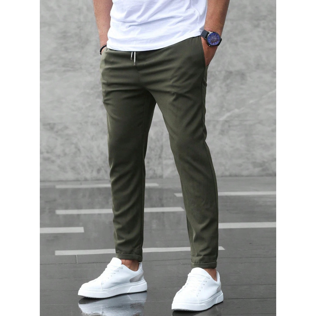 Pantalon slim homme fuselé – taille à cordon ajustable
