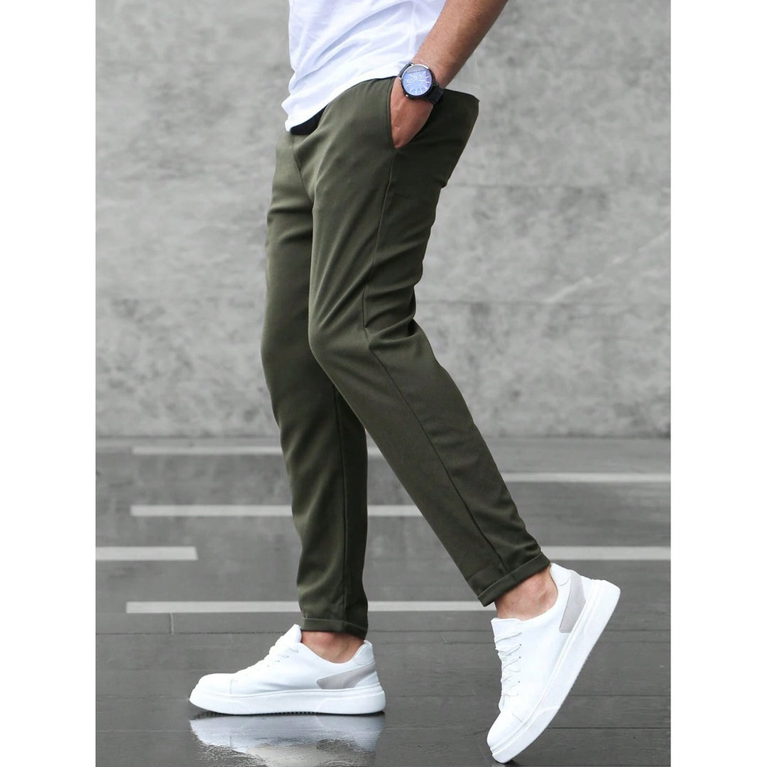 Pantalon slim homme fuselé – taille à cordon ajustable