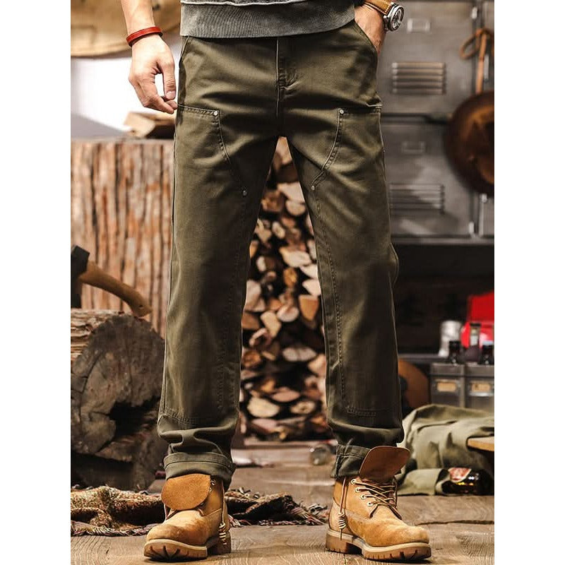 Pantalon workwear homme en twill de coton – coupe droite