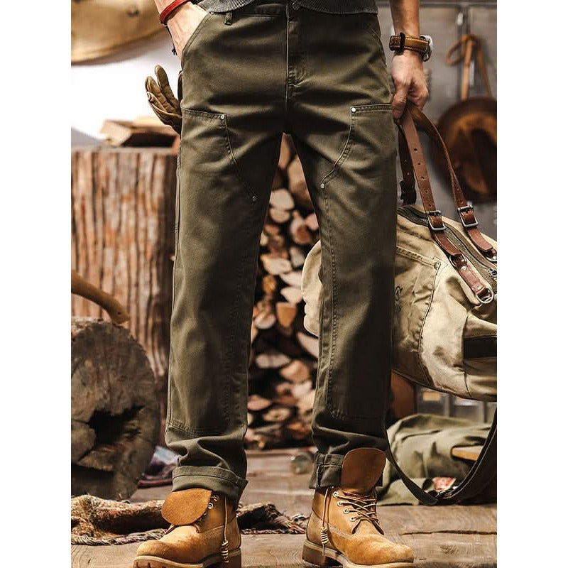 Pantalon workwear homme en twill de coton – coupe droite