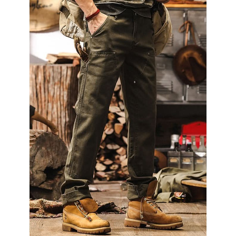 Pantalon workwear homme en twill de coton – coupe droite