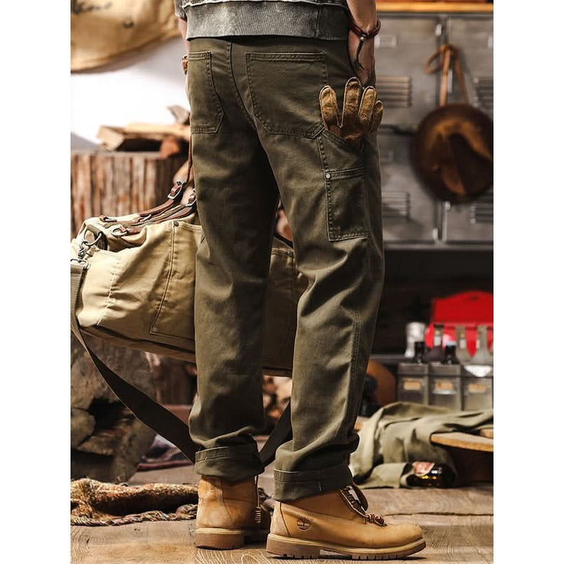 Pantalon workwear homme en twill de coton – coupe droite