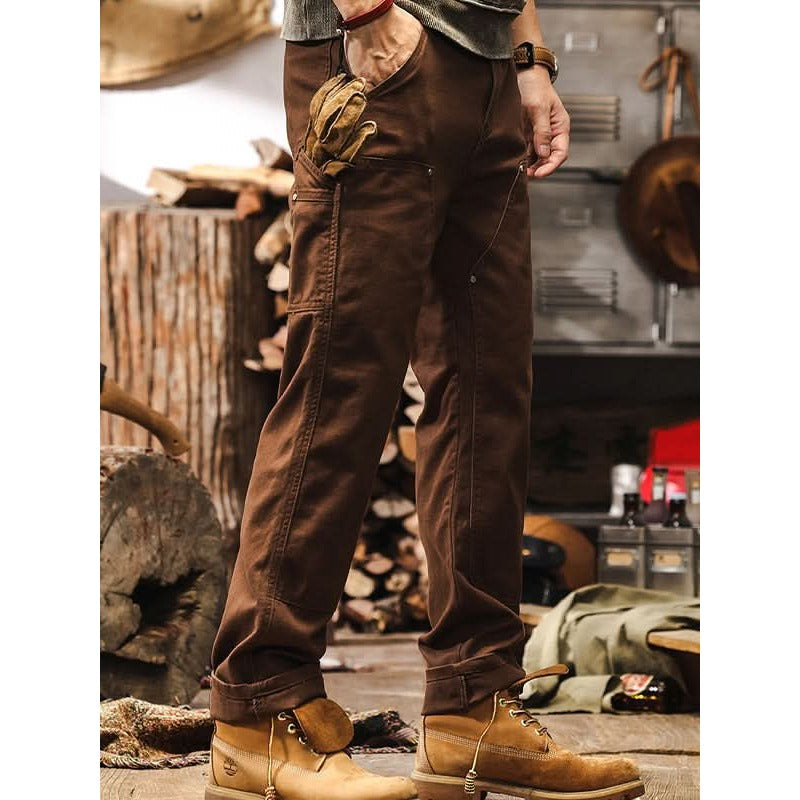 Pantalon workwear homme en twill de coton – coupe droite