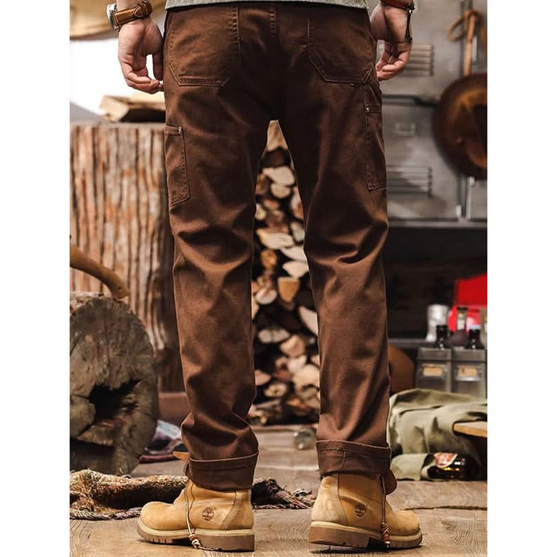 Pantalon workwear homme en twill de coton – coupe droite